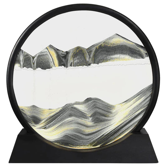 3D Moving Sand Art Lamp - Flowing Sand Painting Picture Dynamic Hourglass Night Light Decorative Desk Ornament Office Home Decor Lamp