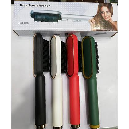 HQT-909B Hair Straightener Ceramic Heated Hair Brush | brush straightener | Ceramic Heated Hair | Hair styling | Hair Beauty Tool | Straight , curl different styling hair Ceramic Brush With Out Box
