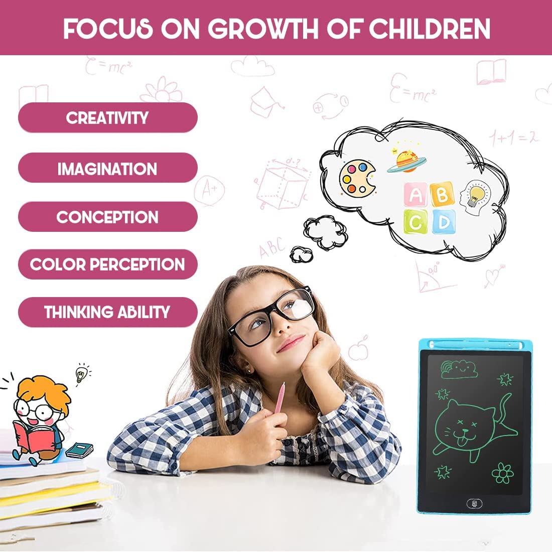 Hardbound MULTI COLOUR LCD Writing Pad LCD Tablet - 10