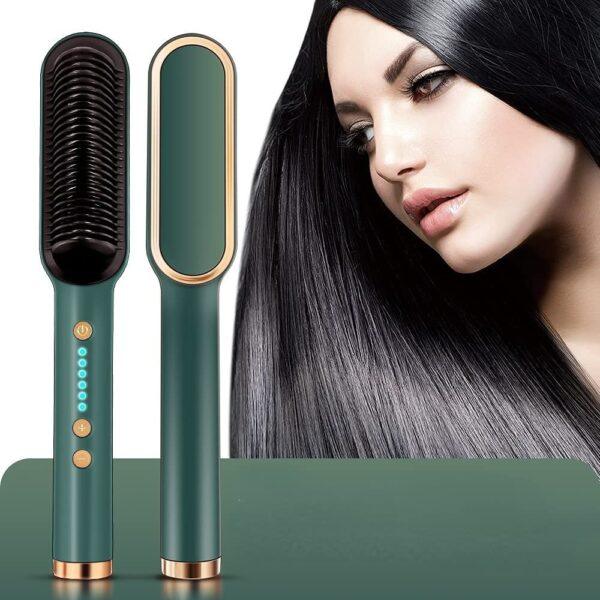 HQT-909B Hair Straightener Ceramic Heated Hair Brush | brush straightener | Ceramic Heated Hair | Hair styling | Hair Beauty Tool | Straight , curl different styling hair Ceramic Brush With Out Box