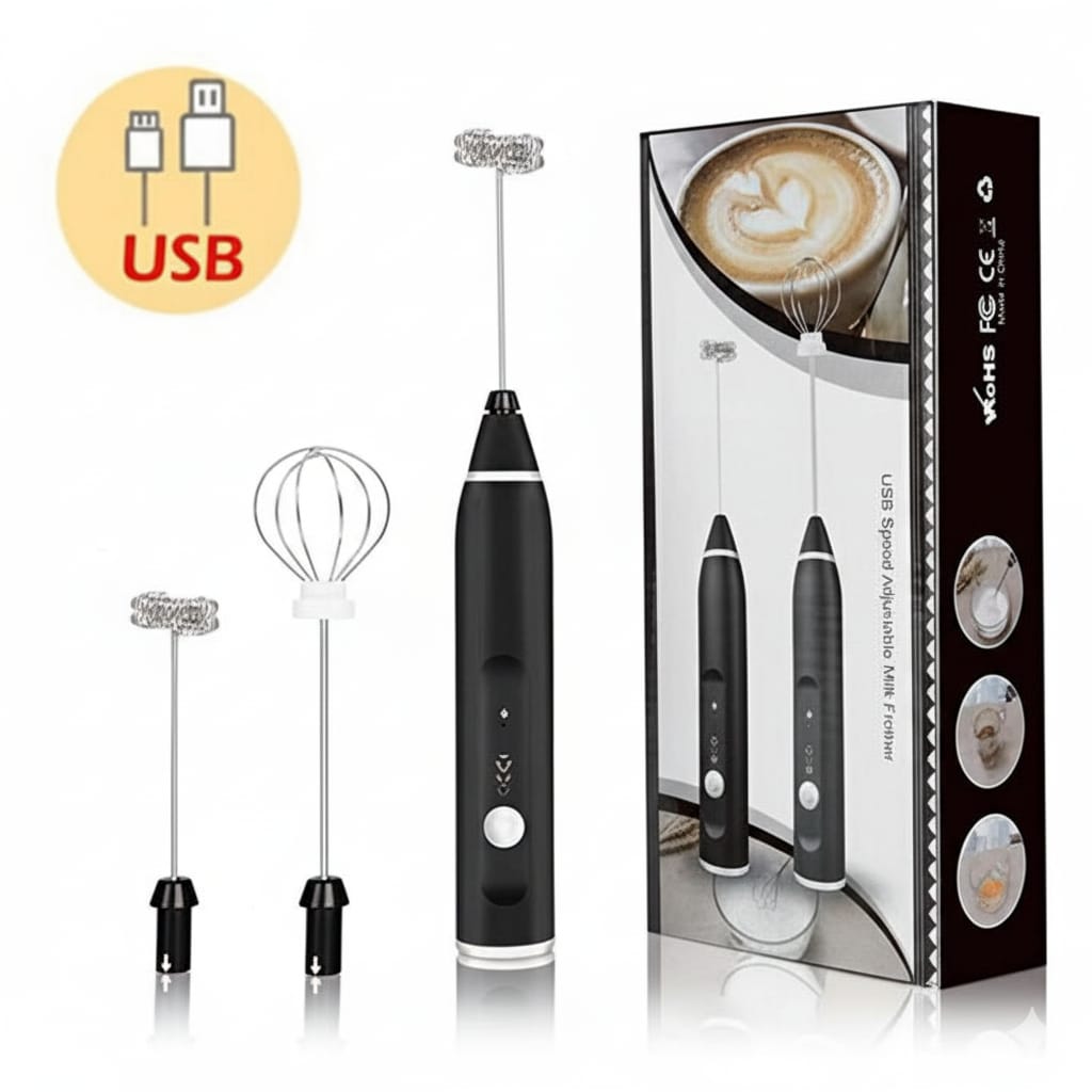 2-in-1 Electric Rechargeable Coffee Beater & Milk Frother – Handheld Mini Blender & Egg Beater for Kitchen Use