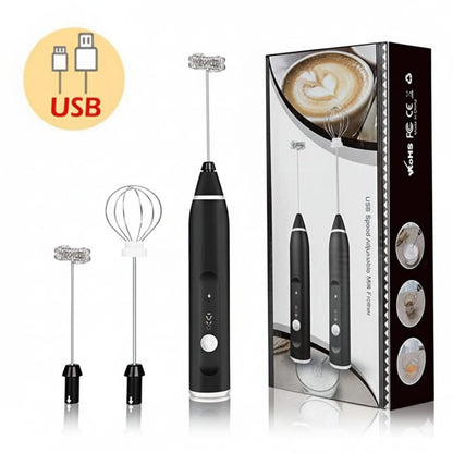 2-in-1 Electric Rechargeable Coffee Beater & Milk Frother – Handheld Mini Blender & Egg Beater for Kitchen Use