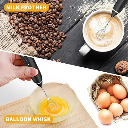 2-in-1 Electric Rechargeable Coffee Beater & Milk Frother – Handheld Mini Blender & Egg Beater for Kitchen Use