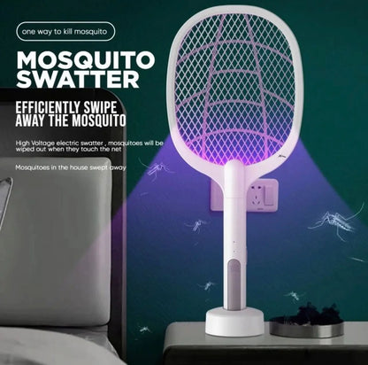 USB Rechargeable Mosquito Killer Racket, 2 in 1 Mosquito Lamp With LED Light & Charging Stand 2...