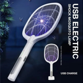USB Rechargeable Mosquito Killer Racket, 2 in 1 Mosquito Lamp With LED Light & Charging Stand 2...