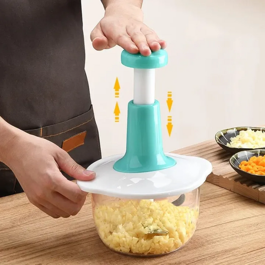 1.5L Push Chopper | Hand Press Manual Push Chopper For Kitchen Use | Food Chopper Multipurpose