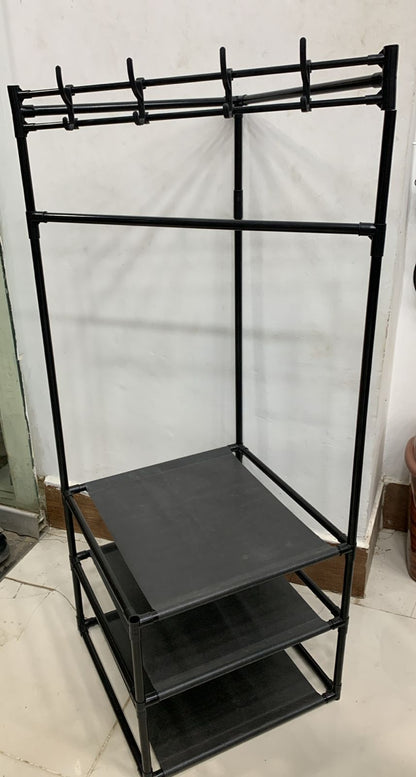 Multifunctional Corner Coat Rack | Nail-Free Installation | Space-Saving Coat & Storage Organizer | Waterproof & Durable | 3 Layers | Random Colour