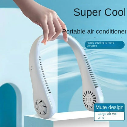 Portable Bladeless Neck Cooler – Hands-Free 360° Airflow USB Rechargeable Neck Fan for Indoor & Outdoor Use ~ 1200 mAh