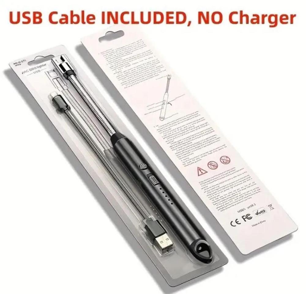 Rechargeable USB Electric Candle Lighter – Windproof Flameless Plasma Arc Lighter with 360° Flexible Long Neck