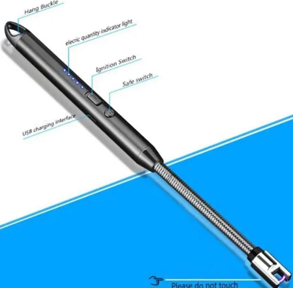 Rechargeable USB Electric Candle Lighter – Windproof Flameless Plasma Arc Lighter with 360° Flexible Long Neck