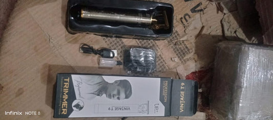 Vintage T9 Professional Trimmer – Close-Cutting T-Blade Hair Clipper for Men - Metal Body