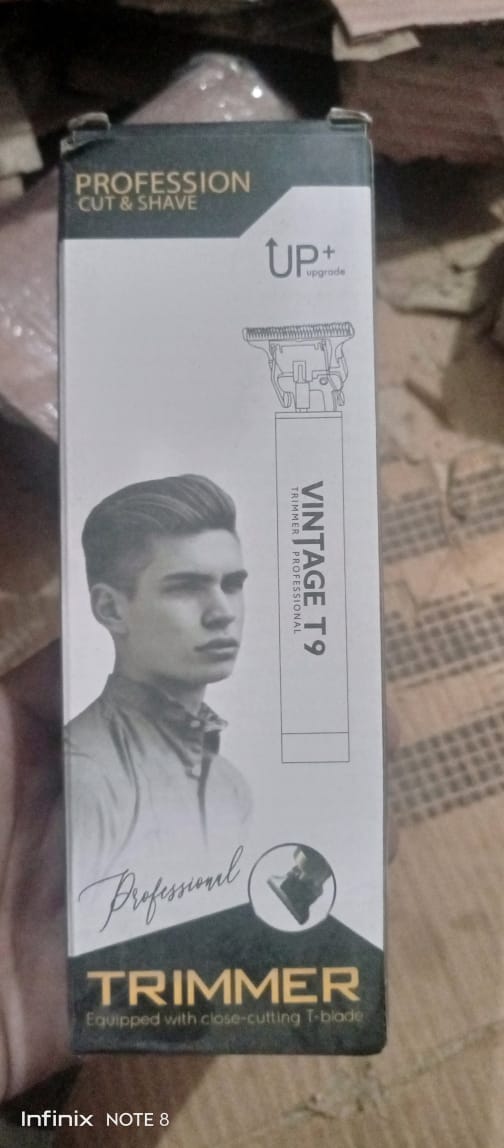 Vintage T9 Professional Trimmer – Close-Cutting T-Blade Hair Clipper for Men - Metal Body