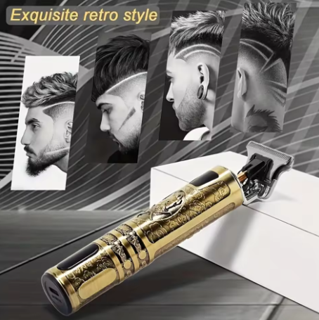 Vintage T9 Professional Trimmer – Close-Cutting T-Blade Hair Clipper for Men - Metal Body