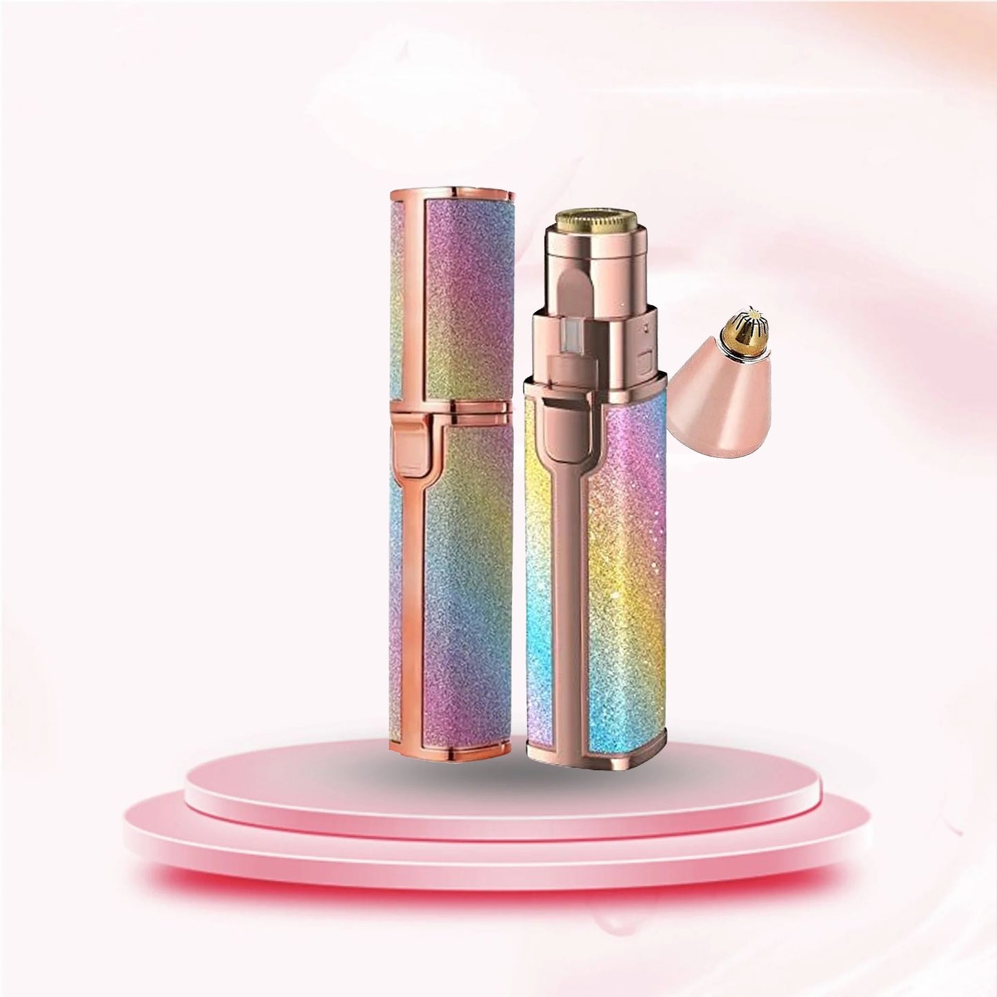 2-in-1 Rechargeable Eyebrow & Facial Hair Remover for Women | Painless Electric Hair Trimmer with LED Light