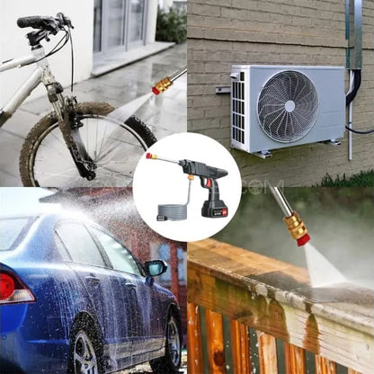 Automatic Cordless Car Wash Spray Gun 21V | High Pressure Portable Pressure Washer with Lithium Battery (Double Battery)