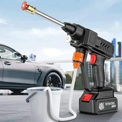 Automatic Cordless Car Wash Spray Gun 21V | High Pressure Portable Pressure Washer with Lithium Battery (Double Battery)