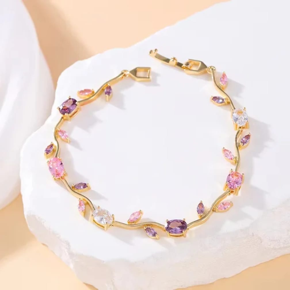 Tulip Bracelet – Premium Quality Stainless Steel Elegant Bracelet for Women l Green ~ Without Box