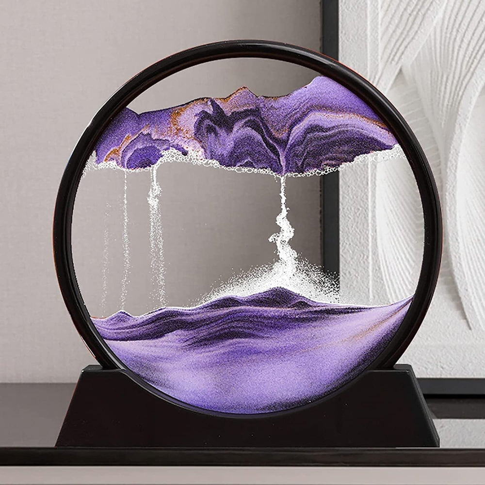 3D Moving Sand Art Lamp - Flowing Sand Painting Picture Dynamic Hourglass Night Light Decorative Desk Ornament Office Home Decor Lamp