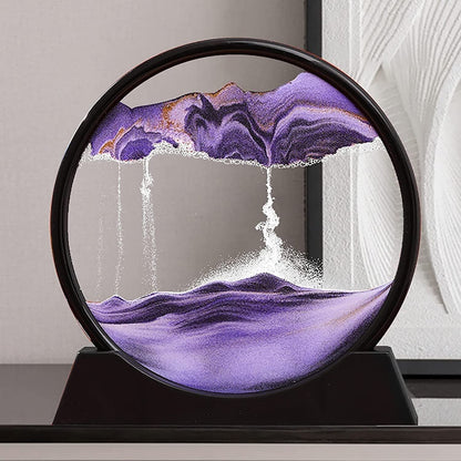 3D Moving Sand Art Lamp - Flowing Sand Painting Picture Dynamic Hourglass Night Light Decorative Desk Ornament Office Home Decor Lamp