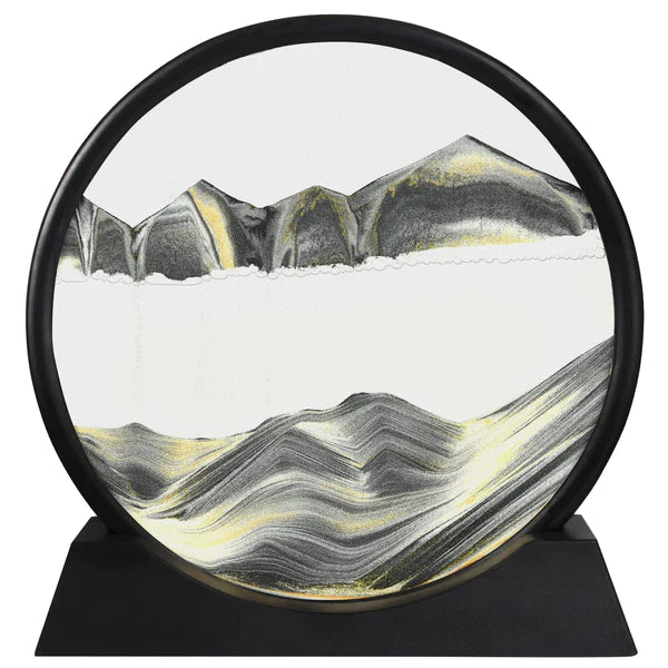 3D Moving Sand Art Lamp - Flowing Sand Painting Picture Dynamic Hourglass Night Light Decorative Desk Ornament Office Home Decor Lamp