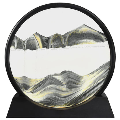 3D Moving Sand Art Lamp - Flowing Sand Painting Picture Dynamic Hourglass Night Light Decorative Desk Ornament Office Home Decor Lamp