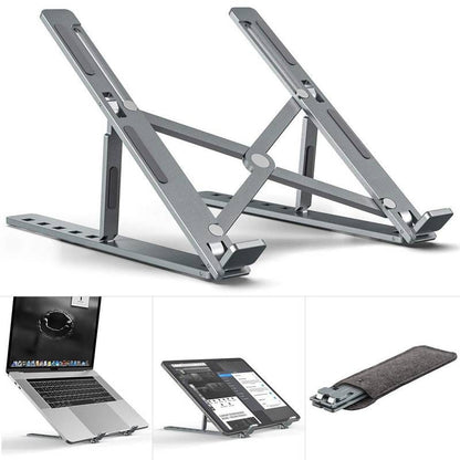 Metal Laptop Stand | Adjustable Foldable Laptop Stand | Portable Laptop Stand With Box & Cover
