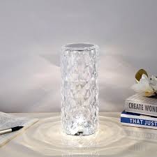 16 Colors Crystal Lamp With Remote | RGB Rose Diamond Table Lamp Rechargeable | Diamond Crystal LED Light Lamp