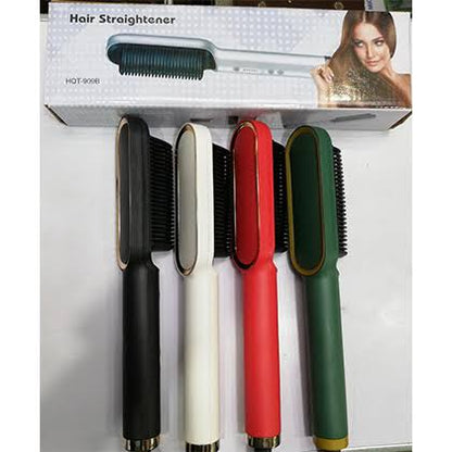HQT-909B Hair Straightener Ceramic Heated Hair Brush | brush straightener | Ceramic Heated Hair | Hair styling | Hair Beauty Tool | Straight , curl different styling hair Ceramic Brush With Out Box