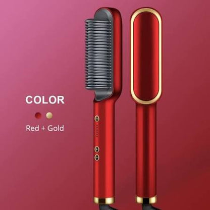 HQT-909B Hair Straightener Ceramic Heated Hair Brush | brush straightener | Ceramic Heated Hair | Hair styling | Hair Beauty Tool | Straight , curl different styling hair Ceramic Brush With Out Box